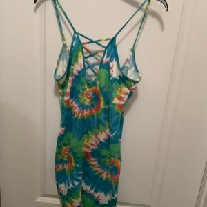 Colorful Tie-Dye Strappy Dress